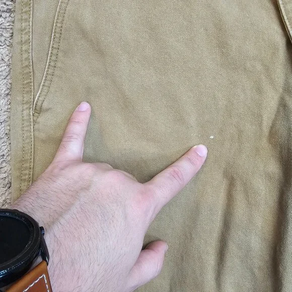 Eddie Bauer Classic Chino Pants Mens Tag 30x30 Act 31x29 Khaki Straight Leg - Picture 8 of 15